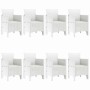 Conjunto de Comedor de Jardín 9 pcs Blanco Ratan Polt