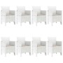 Conjunto de Comedor de Jardín 9 pcs Blanco Ratan Polt
