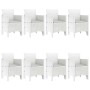 Conjunto de Comedor de Jardín 9 pcs Blanco Ratan Polt