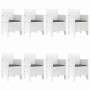Conjunto de Comedor de Jardín 9 pcs Blanco Ratan Polt