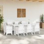 Conjunto de Comedor de Jardín 9 pcs Blanco Ratan Polt