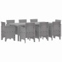 Conjunto de Comedor de Jardín 9 pcs Gris Claro Ratan Polt
