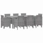 Conjunto de Comedor de Jardín 9 pcs Gris Claro Ratan Polt