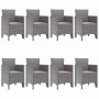 Conjunto de Comedor de Jardín 9 pcs Gris Claro Ratan Polt