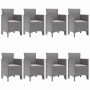 Conjunto de Comedor de Jardín 9 pcs Gris Claro Ratan Polt