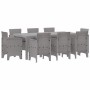 Conjunto de Comedor de Jardín 9 pcs Gris Claro Ratan Polt
