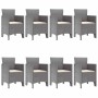Conjunto de Comedor de Jardín 9 pcs Gris Claro Ratan Polt