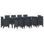Conjunto de Comedor de Jardín 11 pcs Antracita Ratan Polt