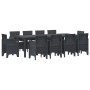 Conjunto de Comedor de Jardín 11 pcs Antracita Ratan Polt