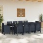 Conjunto de Comedor de Jardín 11 pcs Antracita Ratan Polt