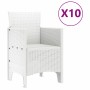 Conjunto de Comedor de Jardín 11 pcs Blanco Ratan Polt
