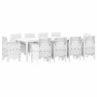 Conjunto de Comedor de Jardín 11 pcs Blanco Ratan Polt