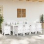 Conjunto de Comedor de Jardín 11 pcs Blanco Ratan Polt