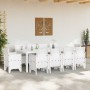 Conjunto de Comedor de Jardín 11 pcs Blanco Ratan Polt