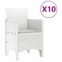Conjunto de Comedor de Jardín 11 pcs Blanco Ratan Polt