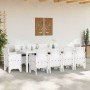 Conjunto de Comedor de Jardín 11 pcs Blanco Ratan Polt