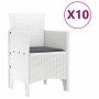 Conjunto de Comedor de Jardín 11 pcs Blanco Ratan Polt en Conjuntos de jardín | Comprar online en Foro24