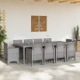 Conjunto de Comedor de Jardín 11 pcs Gris Claro Ratan Polt
