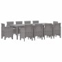Conjunto de Comedor de Jardín 11 pcs Gris Claro Ratan Polt