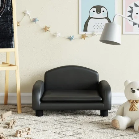 Black Synthetic Leather Children's Sofa 50x40x30 cm by vidaXL, Baby and Toddler Furniture - Ref: Foro24-3196374, Price: 57,14...