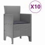 Conjunto de Comedor de Jardín 11 pcs Gris Claro Ratan Polt