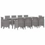 Conjunto de Comedor de Jardín 11 pcs Gris Claro Ratan Polt