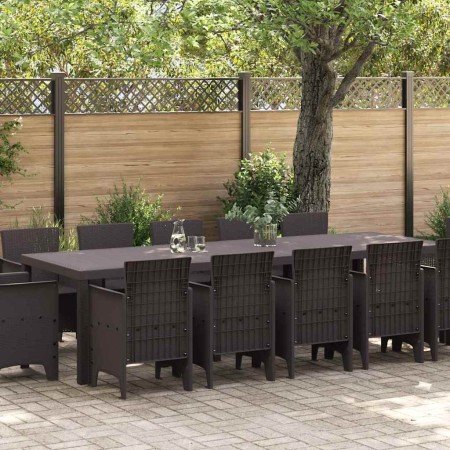 Conjunto de Comedor de Jardín 13 pcs Marrón Poliratán en Conjuntos de jardín | Comprar online en Foro24