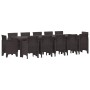 Conjunto de Comedor de Jardín 13 pcs Marrón Poliratán