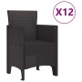 Conjunto de Comedor de Jardín 13 pcs Marrón Poliratán
