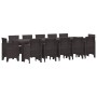 Conjunto de Comedor de Jardín 13 pcs Marrón y topo Poliratán