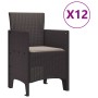 Conjunto de Comedor de Jardín 13 pcs Marrón y topo Poliratán