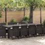 Conjunto de Comedor de Jardín con cojín 13 pcs Marrón Ratán