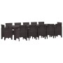 Conjunto de Comedor de Jardín con cojín 13 pcs Marrón Ratán