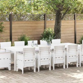 Conjunto de Comedor de Jardín 13 pcs Blanco y Gris claro Conjunto de Comedor de Jardín 13 pcs Blanco y Gris claro