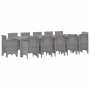 Conjunto de Comedor de Jardín 13 pcs Gris Claro Poliratán