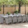 Conjunto de Comedor de Jardín 13 pcs Gris claro Poliratán