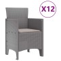 Conjunto de Comedor de Jardín 13 pcs Gris claro Poliratán