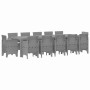 Conjunto de Comedor de Jardín 13 pcs Gris Claro Poliratán