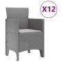 Conjunto de Comedor de Jardín 13 pcs Gris Claro Poliratán