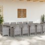 Conjunto de Comedor de Jardín con cojín 13 pcs Gris claro