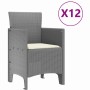 Conjunto de Comedor de Jardín con cojín 13 pcs Gris claro