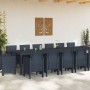Conjunto de Comedor de Jardín 15 pcs Antracita Ratan Polt