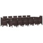Conjunto de Comedor de Jardín 15 pcs Marrón Ratan Polt