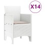 Conjunto de Comedor de Jardín 15 pcs Blanco Ratan Polt