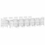 Conjunto de Comedor de Jardín 15 pcs Blanco Ratan Polt