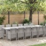 Conjunto de Comedor de Jardín 15 pcs Gris Claro Ratan Polt