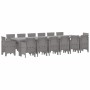 Conjunto de Comedor de Jardín 15 pcs Gris Claro Ratan Polt