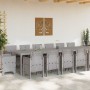 Conjunto de Comedor de Jardín 15 pcs Gris Claro Ratan Polt