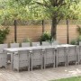 Conjunto de Comedor de Jardín 15 pcs Gris Claro Ratan Polt