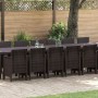 Conjunto de Comedor de Jardín 17 pcs Marrón ratán sintético en Conjuntos de jardín | Comprar online en Foro24